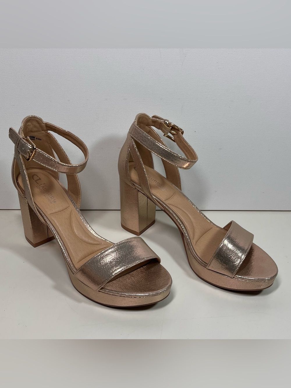 CL By Laundry Go On Ankle Strap Heels Sandal